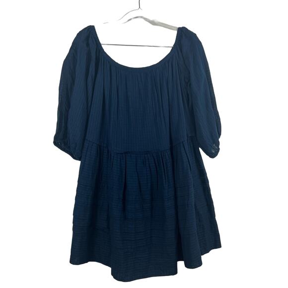 Free People Navy Off-Shoulder Mini Dress - Picture 2 of 14